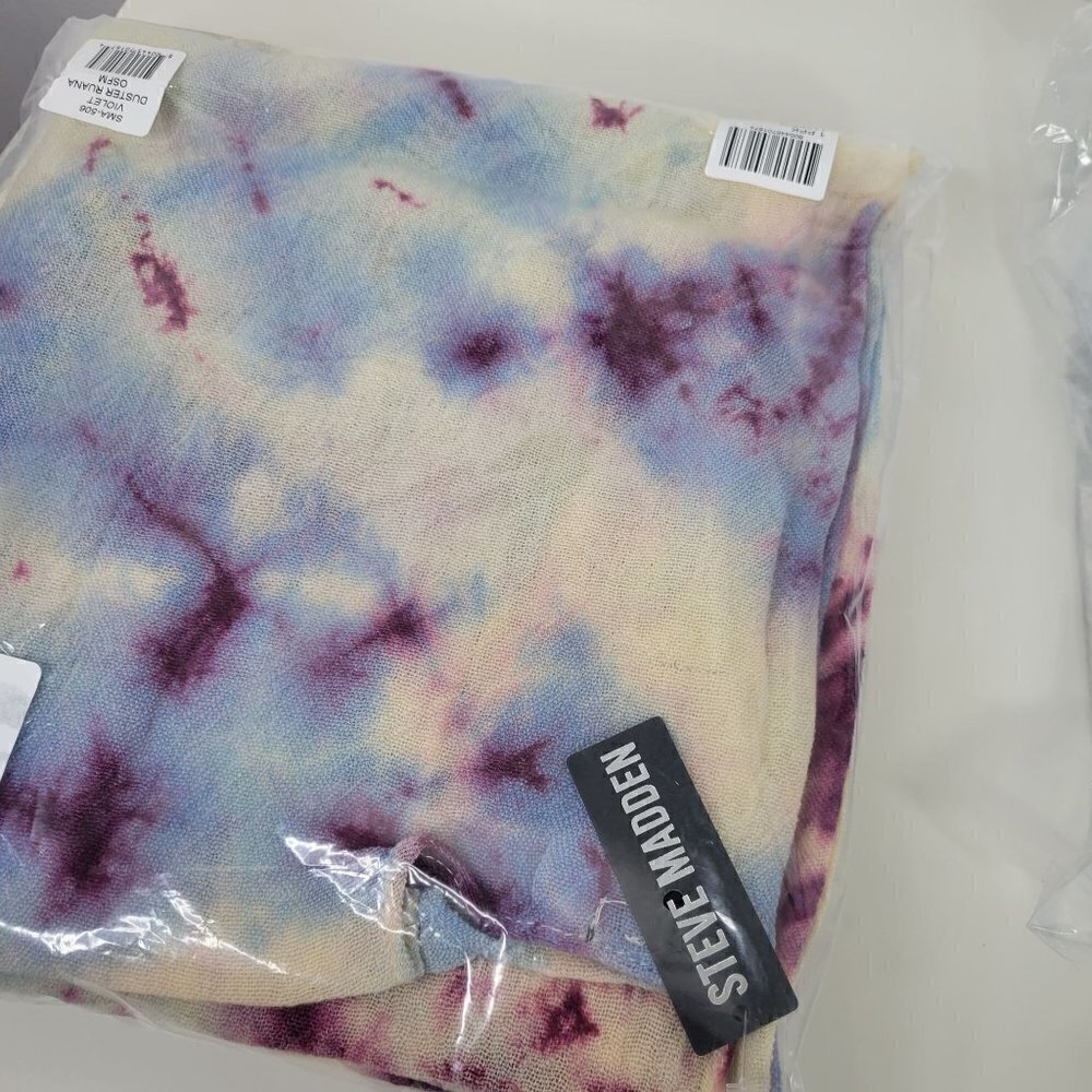 STEVE MADDEN Tie Dye Woven Duster Swimsuit Coverup Caftan Violet | OS - Picture 4 of 4
